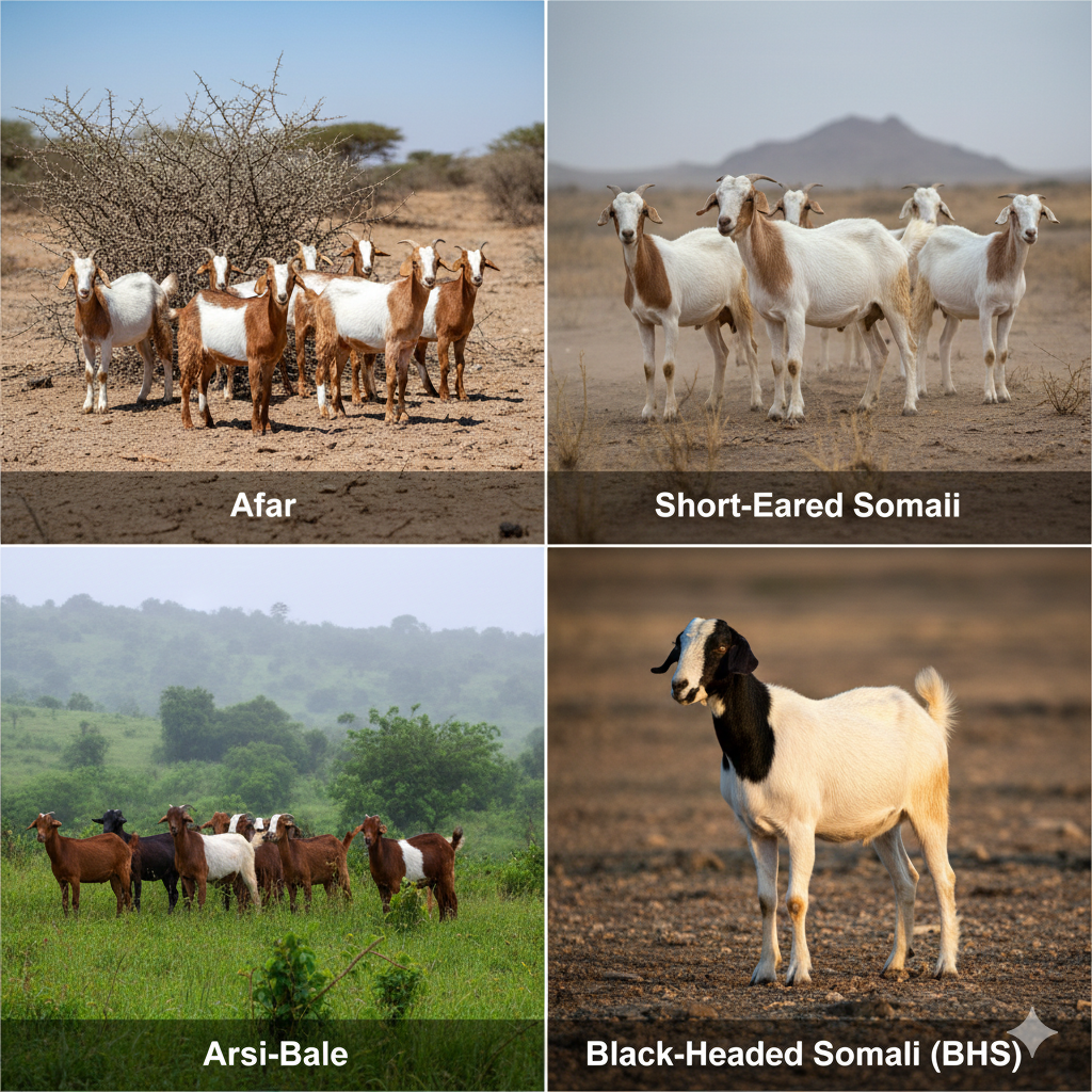 قطعان إثيوبية متنوعة في المزارع - تربية طبيعية